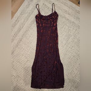 Taylor Plum Maxi Dress with Rust Floral Accents